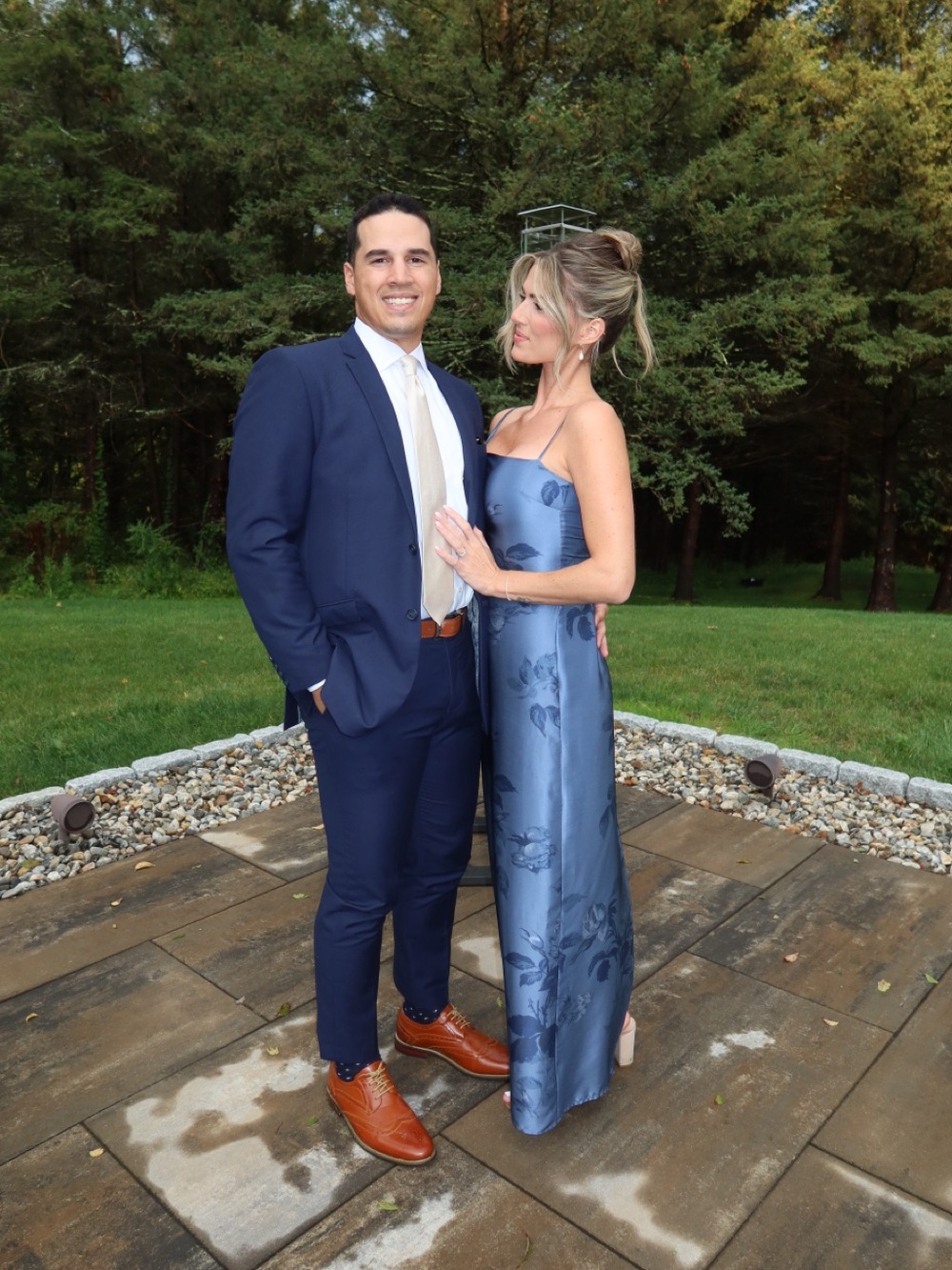 Reformation Slate Blue Floral Slip Maxi Frankie Dress - Picture 2 of 2